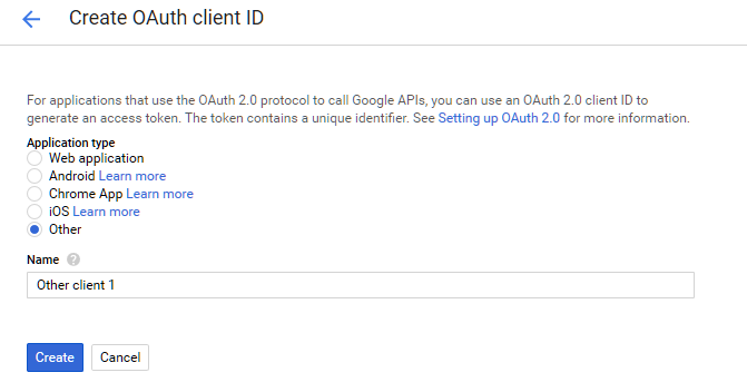 Create OAuth Client ID.