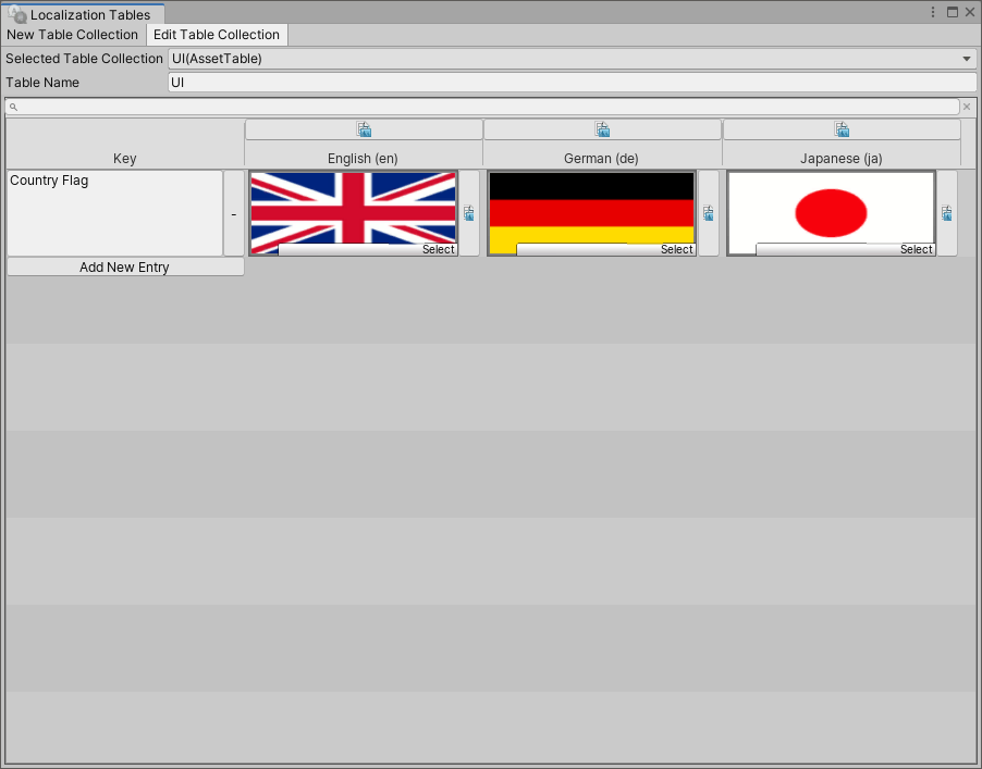 Asset Table with one Texture entry.