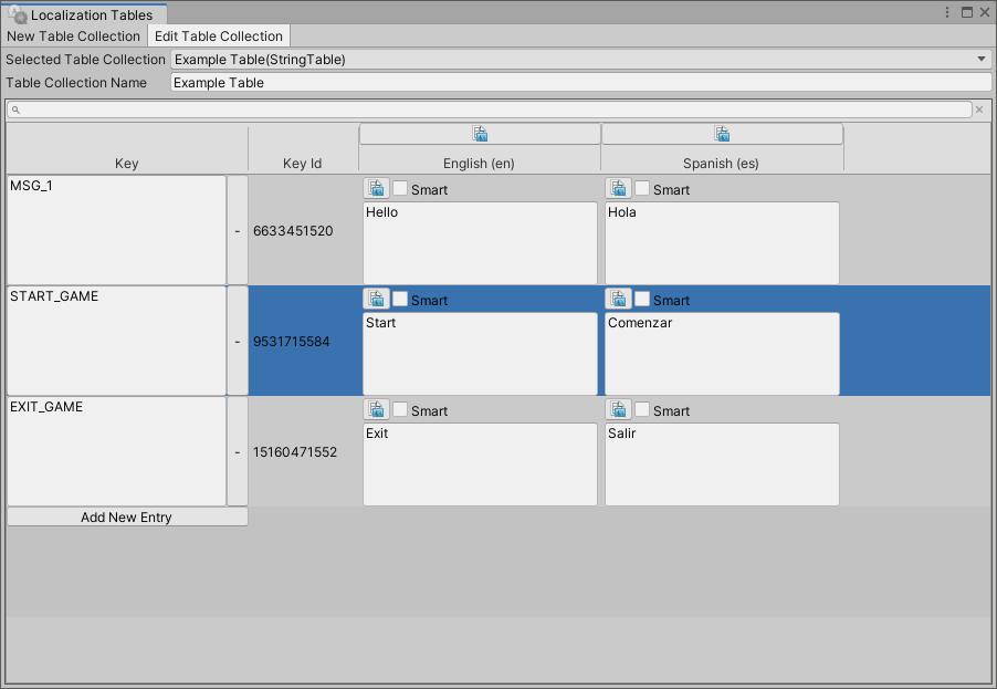 Example String Table