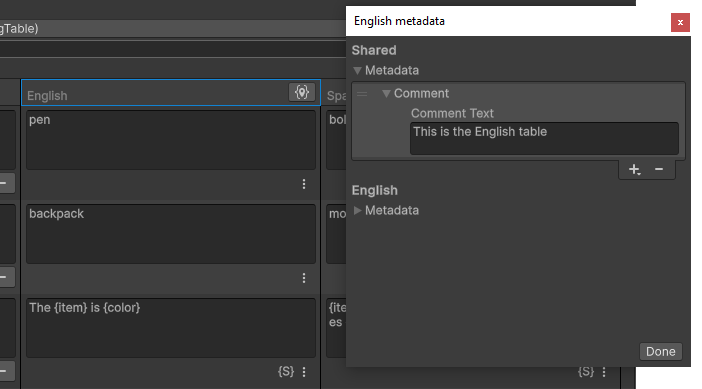 Editing Table Metadata