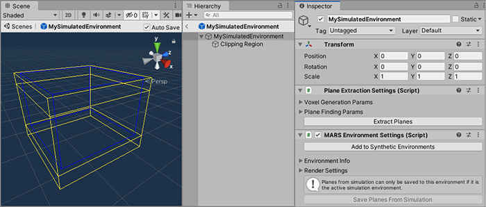 A simulated environment prefab