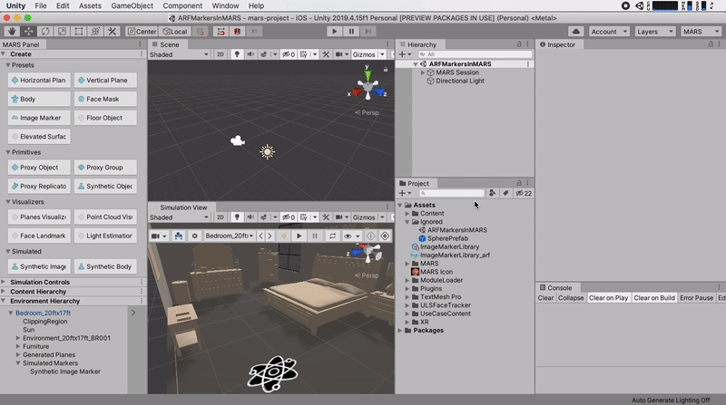 MARS Simulation as an AR Subsystem | Unity MARS AR Foundation Providers ...