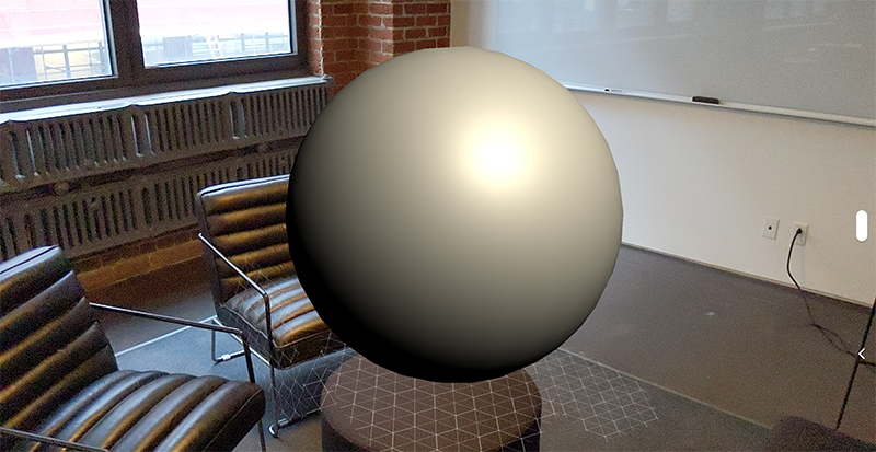 Sphere placed on a surface