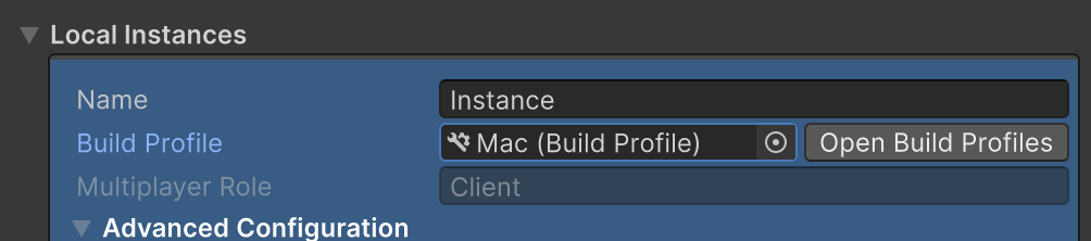 Client build profile example
