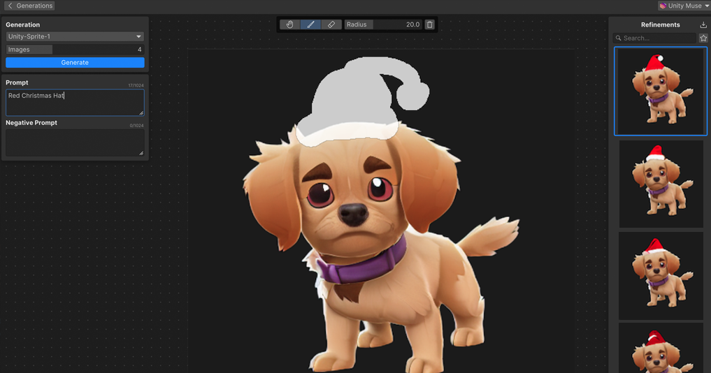 Add a Christmas hat for a dog sprite