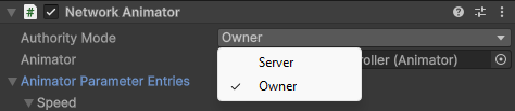 Authority Mode drop-down menu