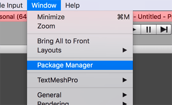 Window > Package Manager