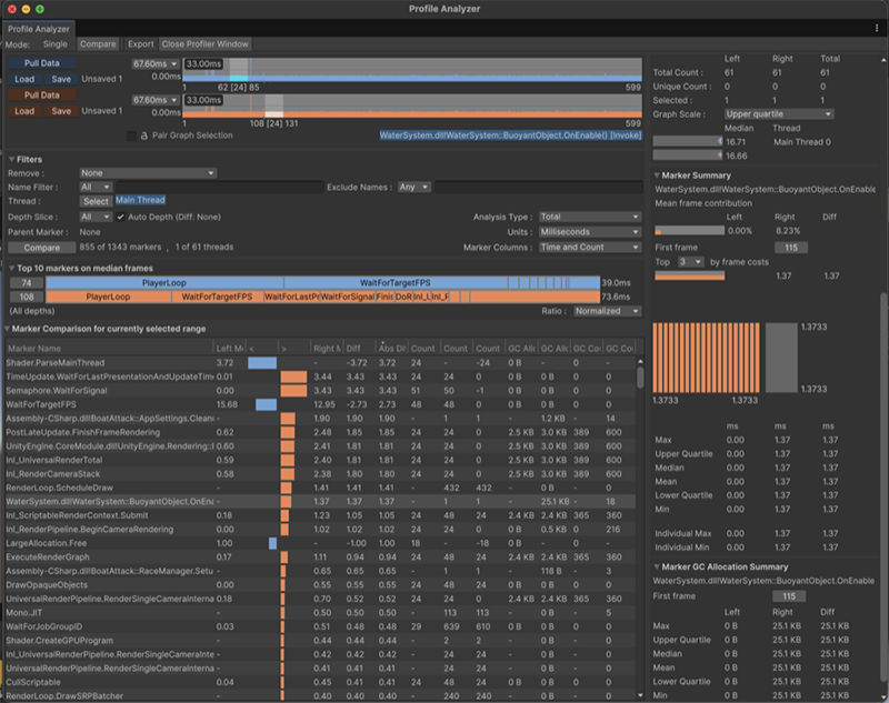 The Profile Analyzer window