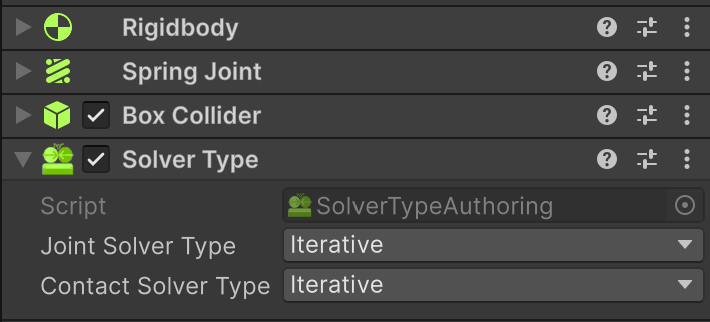 Solver Joint component with Joint Solver Type dropdown