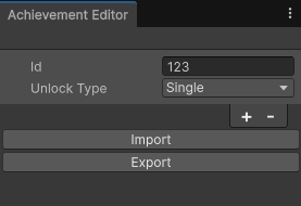 Achievement Editor window