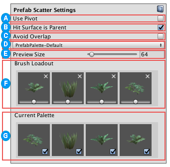 Prefab Scatter Settings