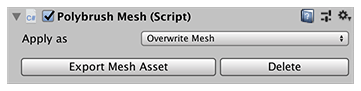 The Polybrush component in the Inspector window