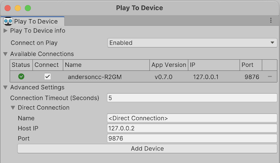 Play To Device Window