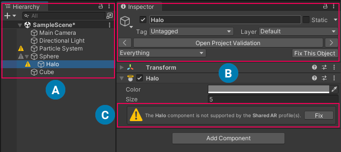 Scene Validation display