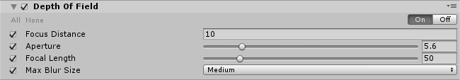 unity camera depth of field