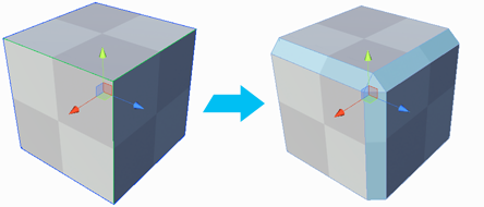 Bevel 3 edges on cube