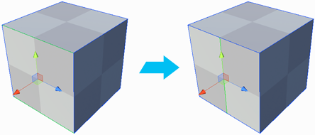 Create vertical edge on side of cube