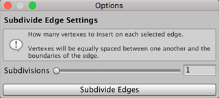 Subdivide Edges options