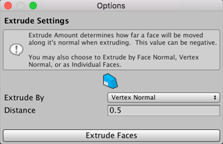 Extrude Face options