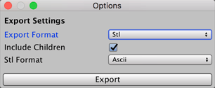STL-specific export options