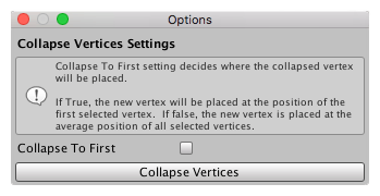 Collapse Vertices options