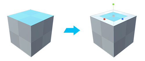 Inset face on top of cube