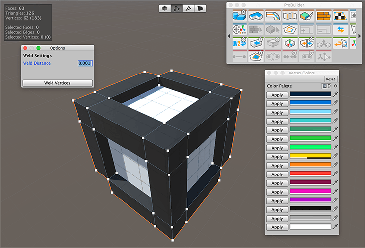 Smoothing hard edges on Meshes, ProBuilder