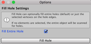 Fill Hole options