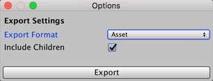 Asset-specific export options