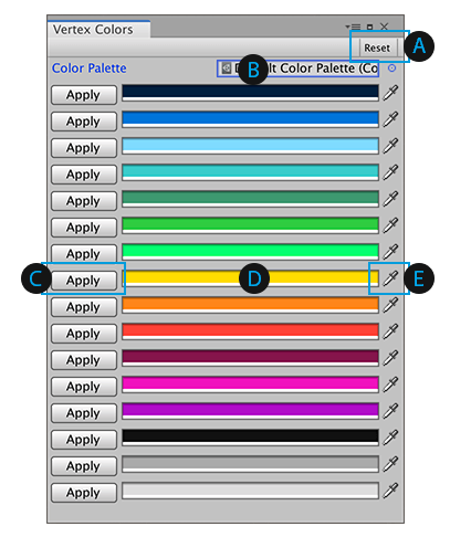 Vertex Colors window