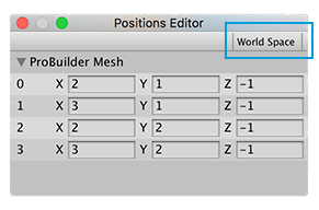 The Positions Editor window