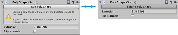 Toggle editing mode on and off