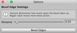 Bevel Face options