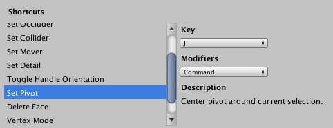 Shortcut Settings section