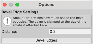 Bevel Face options