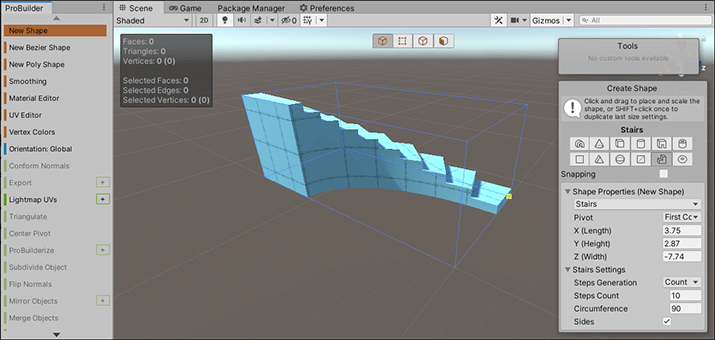 Preview of the stairs inside the bounding box