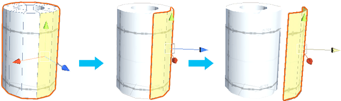 Example of duplicating some faces on a cylinder to create a curved panel