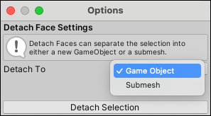Detach Face options