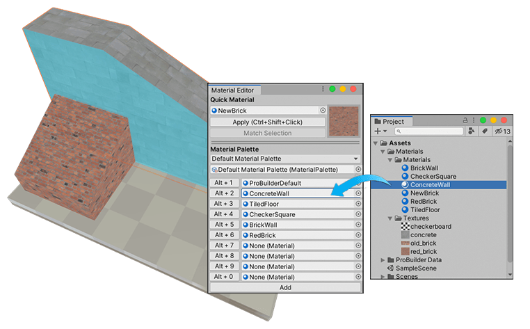 Drag your Materials onto the slots in the Material Editor from the Project view