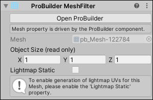 ProBuilder MeshFilter component