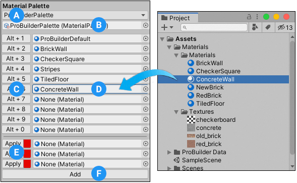 Material Palette section