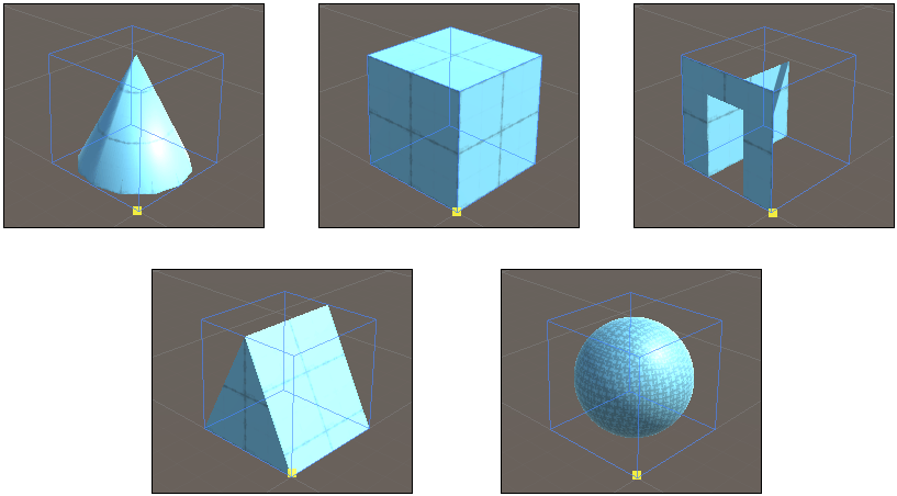 Previews of various shapes inside the same bounding box