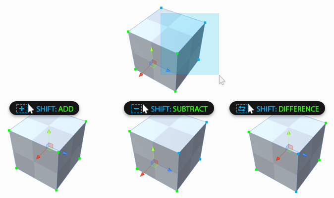 Same Shift-drag action has different effect depending on Shift setting