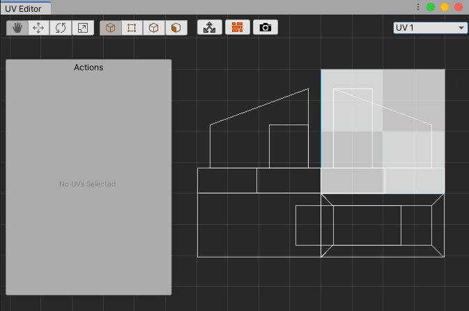 Default UV mapping for the UV1 mode