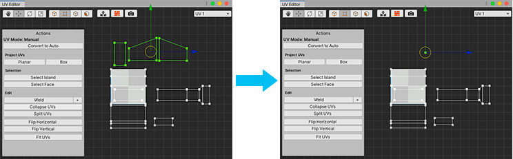 Reduce vertices selected across multiple islands to a single vertex