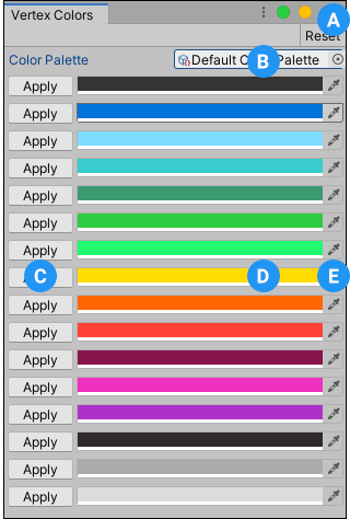 Vertex Colors window