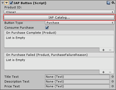 Accessing the **IAP Catalog** GUI through an **IAP Button** script component