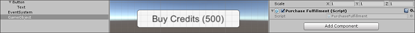 Creating a GameObject with a purchase fulfillment script