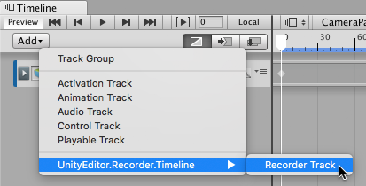 Adding a Recorder Track in Timeline.