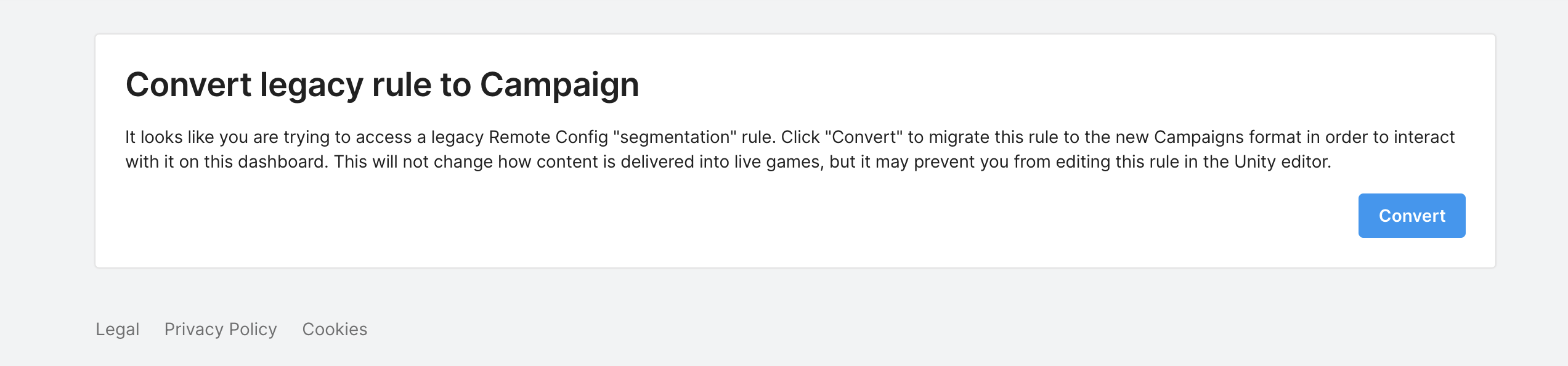 Example of Legacy Rule Conversion to Campaign.